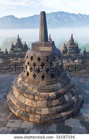 Buddhist temple Borobudur. Jogjakarta. Java, Indonesia