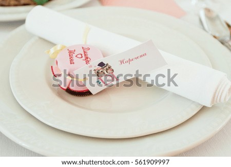 Wedding decoration on the plate