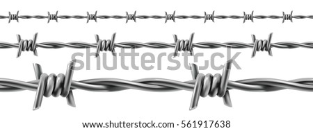 Barbed wire seamless. 3d vector Royalty-Free Stock Photo #561917638