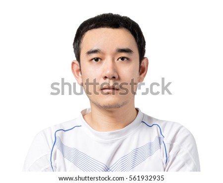 Portrait of an asian man. Isolated on white background
