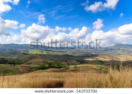 Mountain landscape with cloud sky