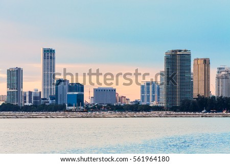 View of metropolitan George Town city, Penang