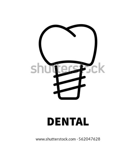 Dental icon or logo in modern line style. High quality black outline pictogram for web site design and mobile apps. Vector illustration on a white background.