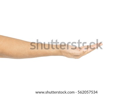 Empty Male hand holding isolated on white background