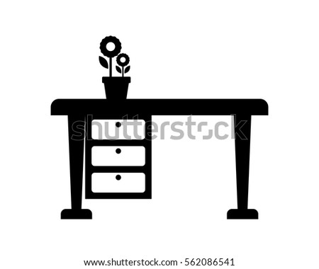 black desk furniture furnishing household interior exterior home image vector icon logo