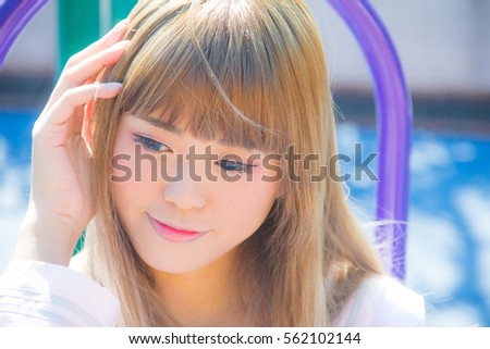 school girl in the play ground