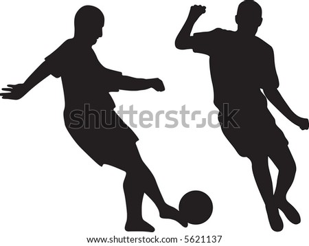 silhouettes of soccer players