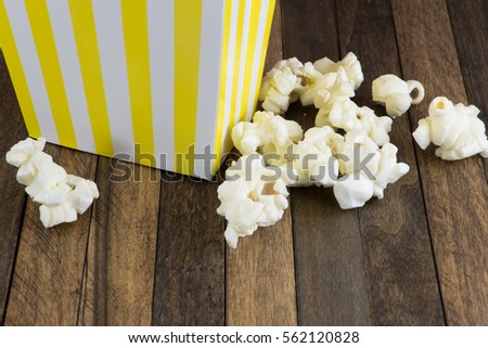 Box of popcorn on white background