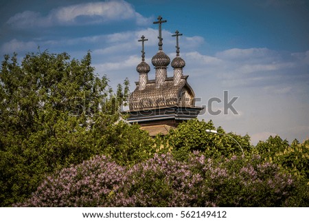 Russian old  wood church