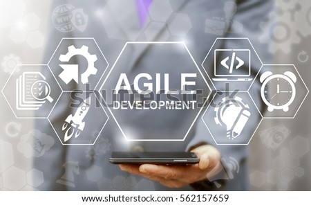 Agile development software coding business web computer agility nimble quick fast start up concept Royalty-Free Stock Photo #562157659