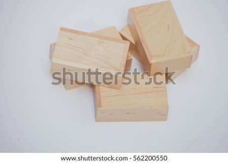 Wood box on white background.