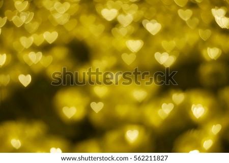Golden heart shape bokeh backgroup