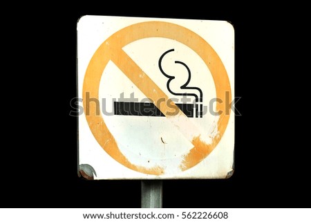 No smoking sign isolated on black background.  This has clipping path.
