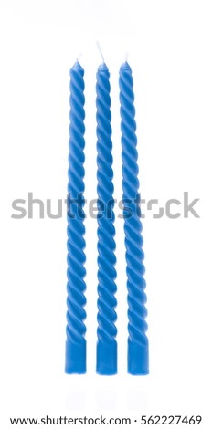 blue candles isolated on white background