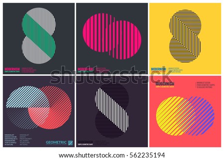 Simplicity Geometric Design Set Clean Lines and Forms In Yellow Pink color Royalty-Free Stock Photo #562235194