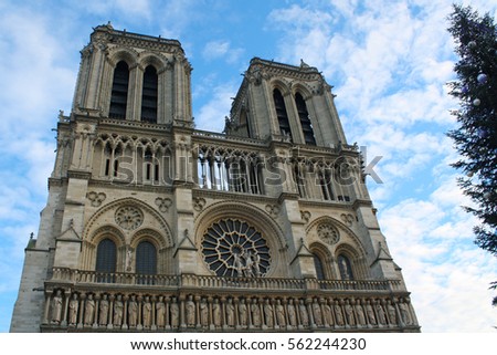 Notre Dame de Paris cathedral in the city of Paris. France