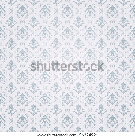 Blue Seamless wallpaper pattern, vector