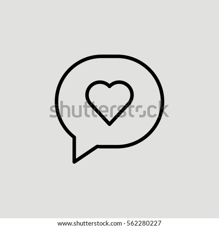 Love Message Outline Vector Icon