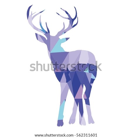 deer silhouette - vector illustration
