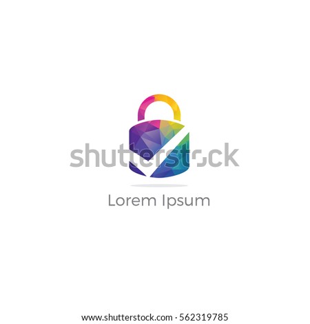 low poly Lock icon