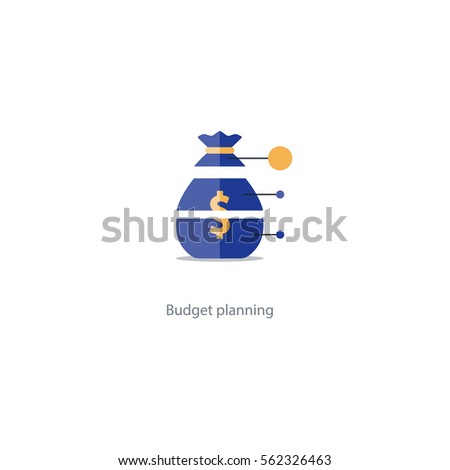Investment diversification, financial strategy solution, budget fund cut plan icon, share hold, compound interest, divide money, vector illustration