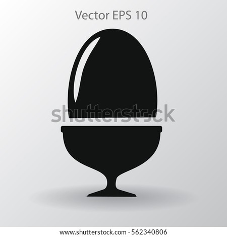 Flat a boiled egg vector icon.