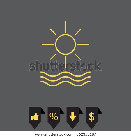 sun and waves line icon