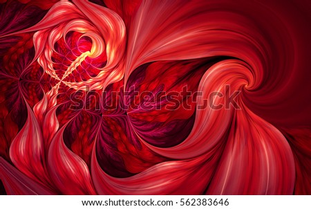 Abstract fractal patterns and shapes. Flowers and spirals