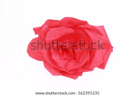 Detail of crepe paper rose handmade