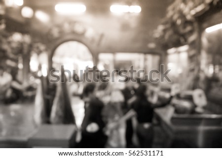 Picture blurred for background abstract and can be illustration to article of people pay respect to god at Chinese temple