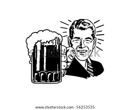 Retro Beer Guy - Clip Art