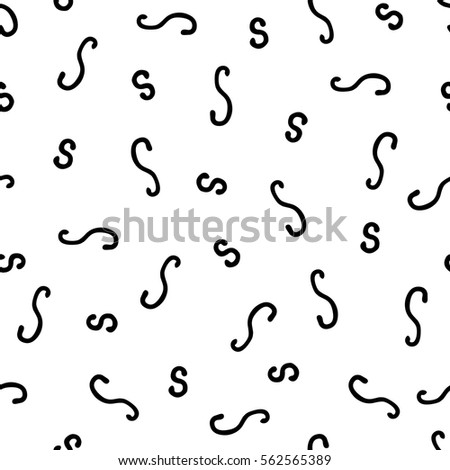 Seamless pattern - hand written vector letters S