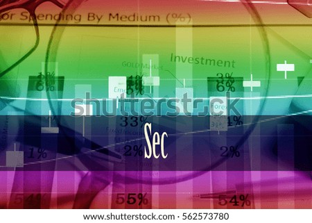 Sec - Hand writing word to represent the meaning of financial word as concept. A word Sec is a part of Investment&Wealth management in stock photo.