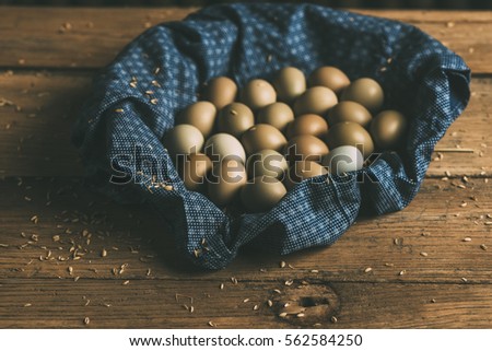 Organic Eggs wrapped with vintage fabric