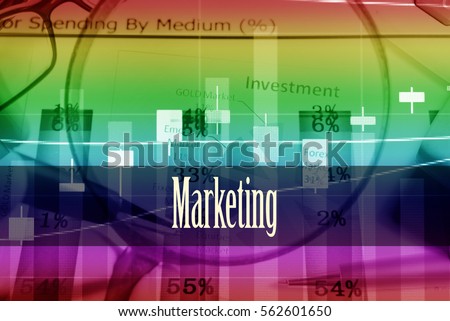 Marketing - Hand writing word to represent the meaning of financial word as concept. A word Marketing is a part of Investment&Wealth management in stock photo.