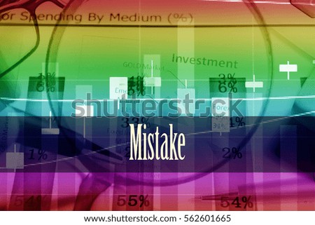 Mistake - Hand writing word to represent the meaning of financial word as concept. A word Mistake is a part of Investment&Wealth management in stock photo.