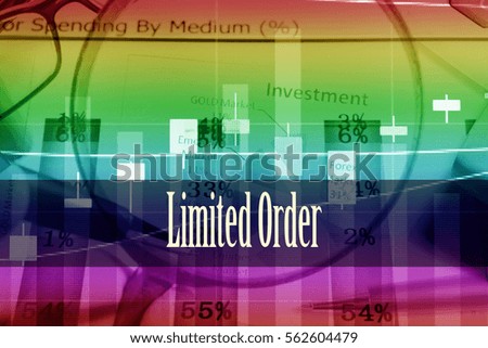 Limited Order - Hand writing word to represent the meaning of financial word as concept. A word Limited Order is a part of Investment&Wealth management in stock photo.