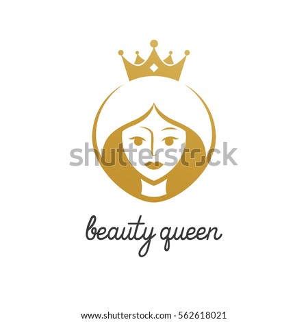 beauty queen with crown logo