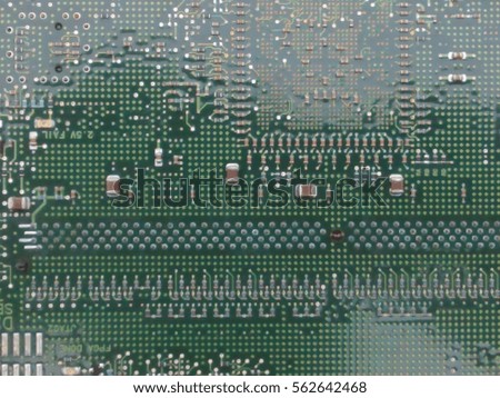Closeup of a green computer board