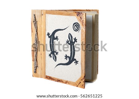 Photo album with decoration isolated on the white background.