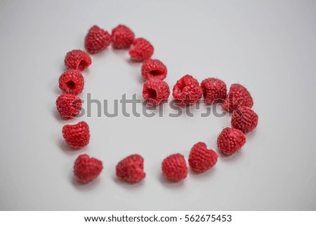 Raspberries in form of Heart