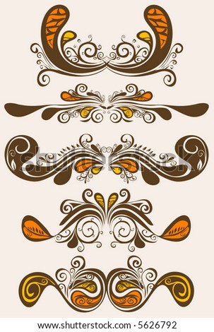Beauty vector floral pattern for design. Abstract signs for background.
