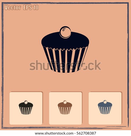 vector cupcake icons