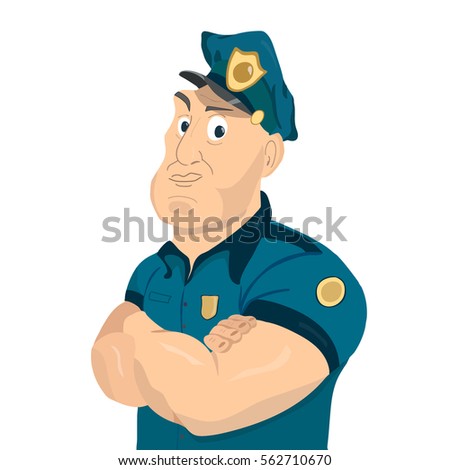 illustration of a cute cartoon policeman