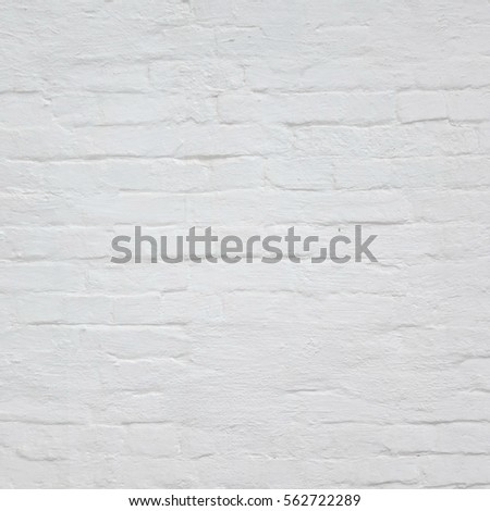 Abstract Rectangular White Texture. White Washed Old Brick Wall With Stained And Shabby Uneven Plaster. Painted White Grey Brickwall Background. Home House Room Interior Design. Square Wallpaper