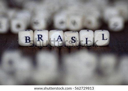 Brasil written on cube background