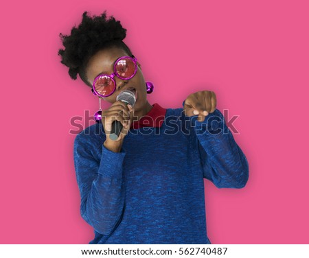 African Woman Vocal Singing Music Microphone