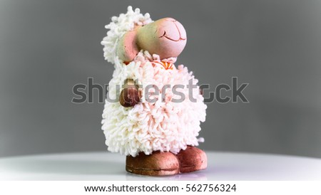 toy cartoon sheep closeup