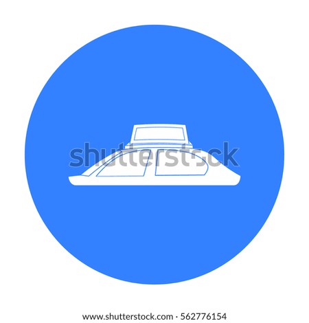 Transport advertising icon in black style isolated on white background. Advertising symbol stock vector illustration.