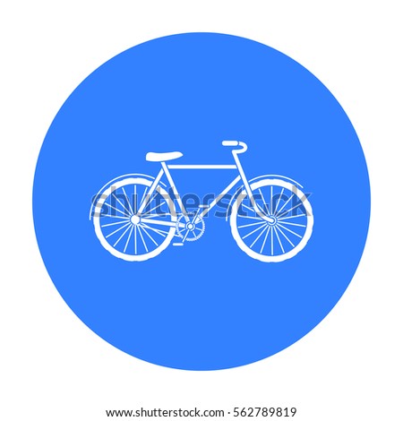 Green bicycle icon in outline style isolated on white background. Bio and ecology symbol stock vector illustration.